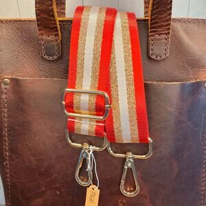 Crossbody Bag Strap Gold Red Purse Strap Stripes Guitar Bag Strap NEW! FAST SHIP